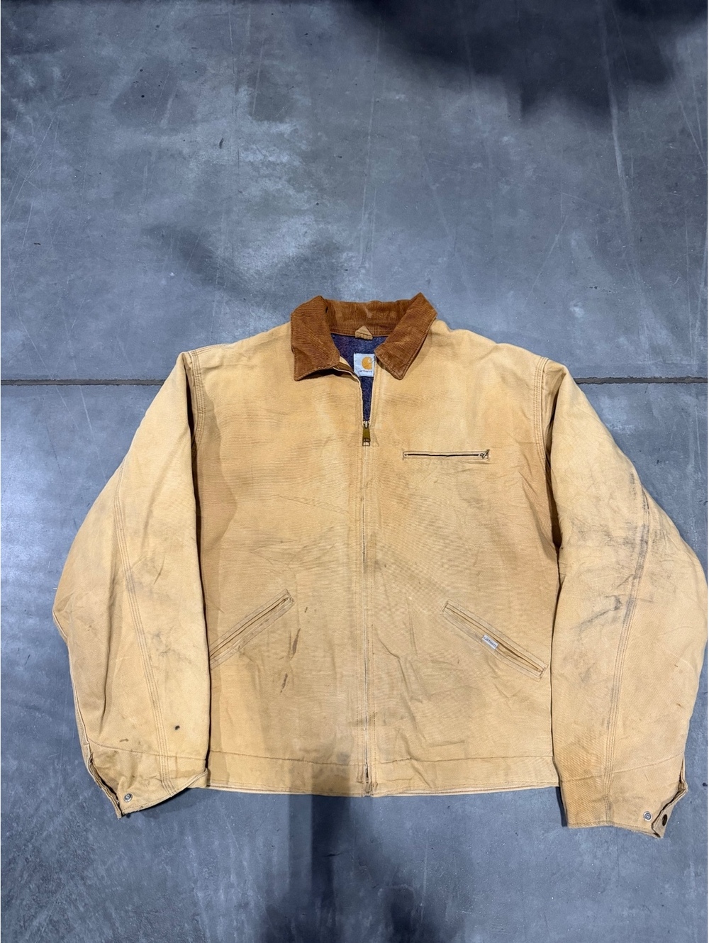 Vintage Carhartt Detroit Jacket Duck Brown Blanket Lined Size 2XL